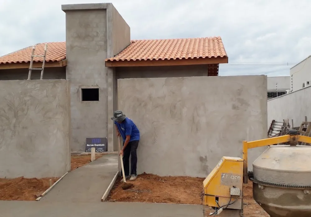 Obra residencial em execução pela equipe CLJ