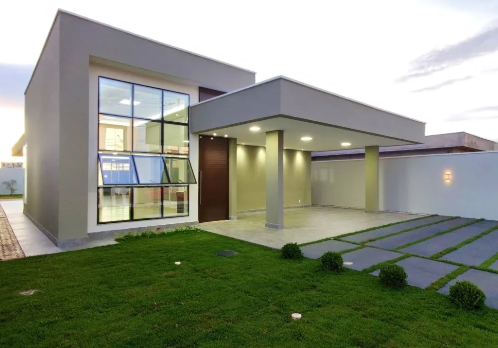 Fachada residencial moderna executada pela CLJ